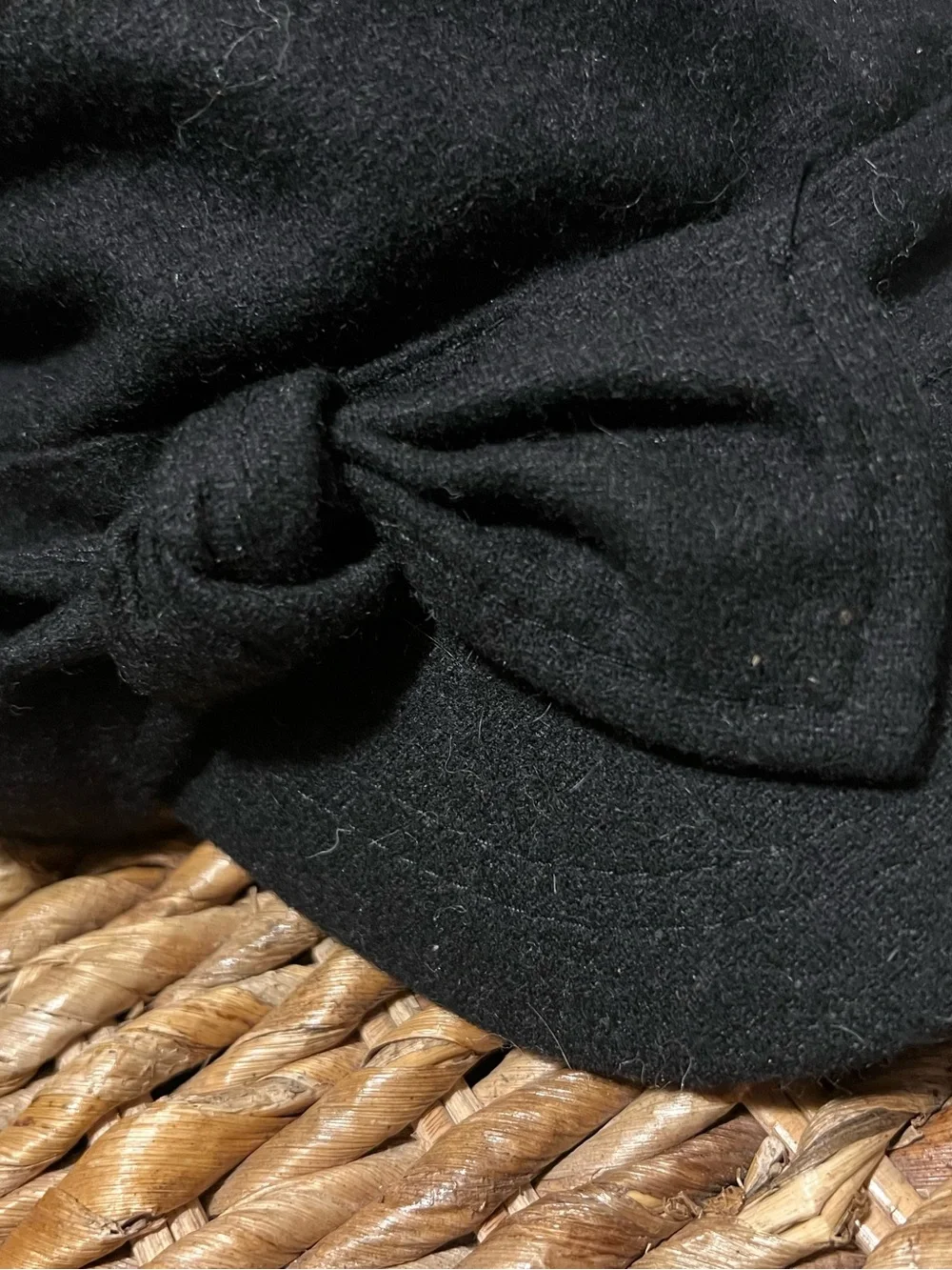 Trixie Black Wool Blend Newsboy Hat